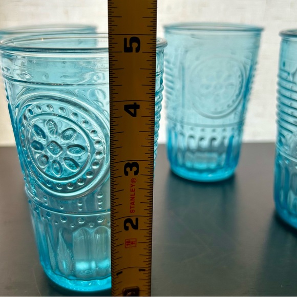 Set of 6 Bormioli Rocco Aqua Blue glasses. 4.75”H x 3.15”W Made in Italy - Picture 12 of 14